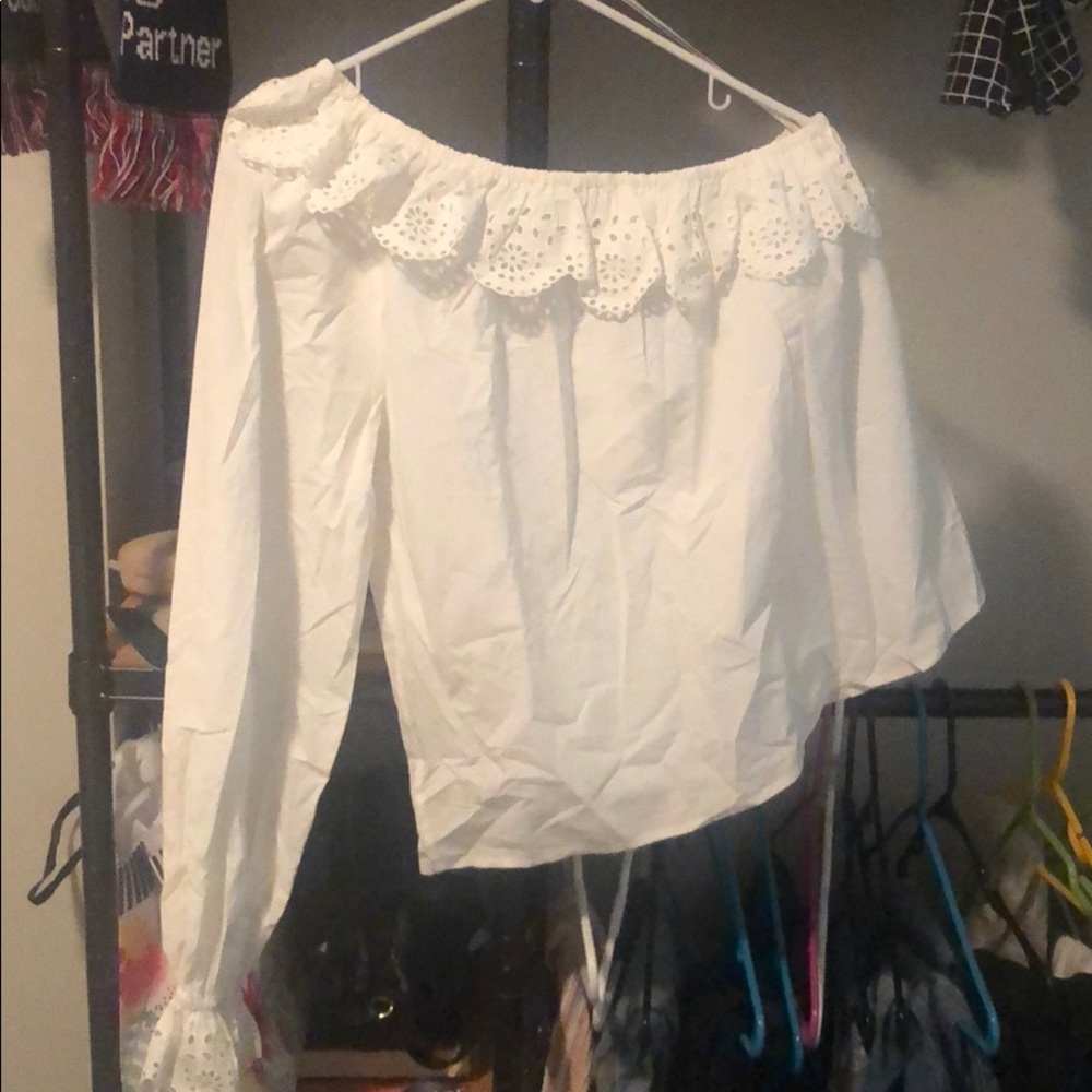 Joie one sleeve white blouse